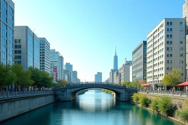 Nihonbashi district with modern and traditional architecture, symbolizing the blend of tradition and digital innovation at Kiseki Studio.